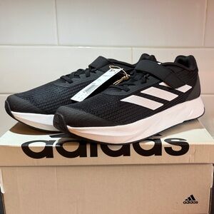 Adidas Big Kid 6.5 Black and White Sneakers Duramo SL Velcro / Elastic Laces NWT